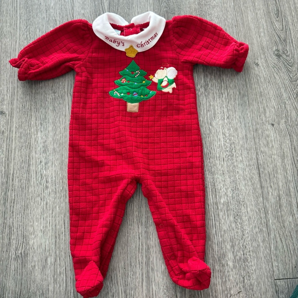 Vintage Red Baby Christmas One Piece